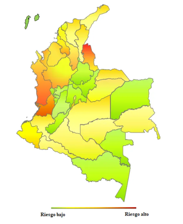 Mapa Riesgo País Colombia
